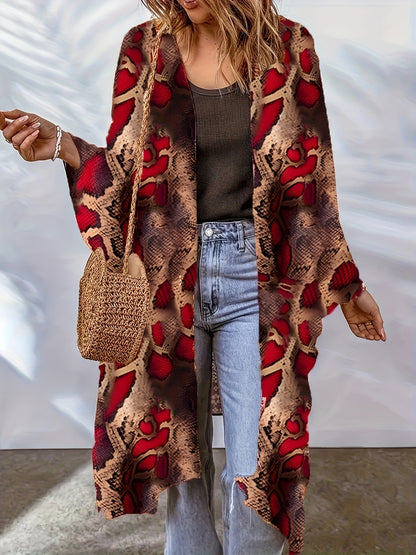 European and American Bohemian Cardigan Aztec Print Bat Cape