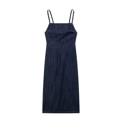 Women's street fashion denim camisole dress