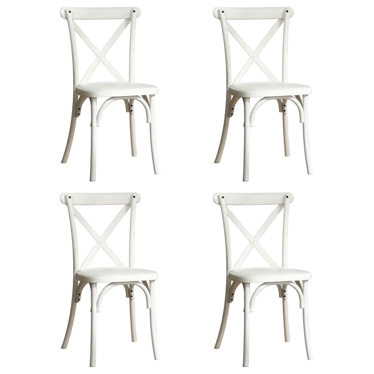 4-Pack Resin X-Back Chair, Mid Century Chair Modern Farmhouse Cross Back Chair for Kitchen ,Lime Wash