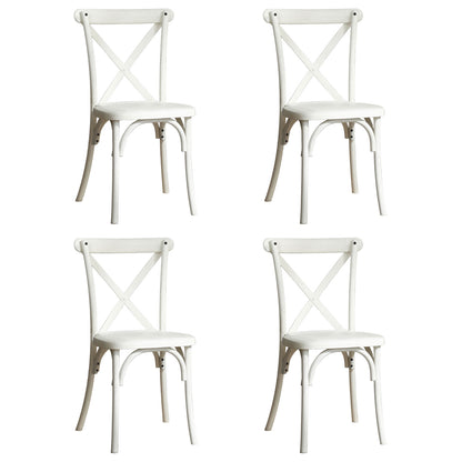 4-Pack Resin X-Back Chair, Mid Century Chair Modern Farmhouse Cross Back Chair for Kitchen ,Lime Wash