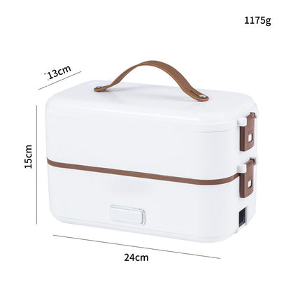 Electric lunch box stainless steel liner portable plug-in small insulation lunch box home heating lunch box steaming rice artifa