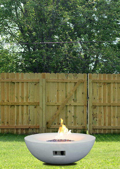 42 Inch Outdoor Concrete Propane gas Fire Pit bowl in Antique white color