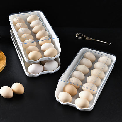 New Rolling Egg Box Refrigerator Egg Roller Kitchen Fresh Storage Box