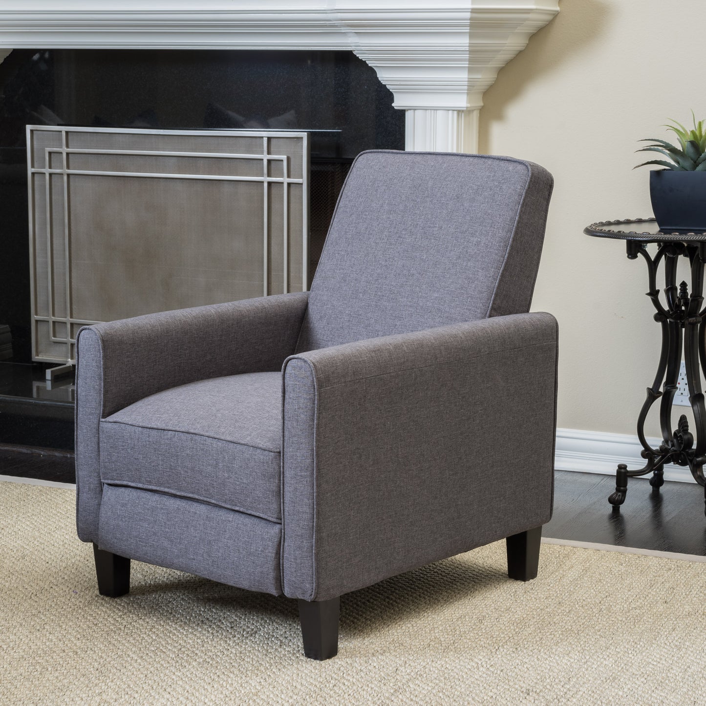 Smoke Fabric Push Back Chair for Elegant Home Décor