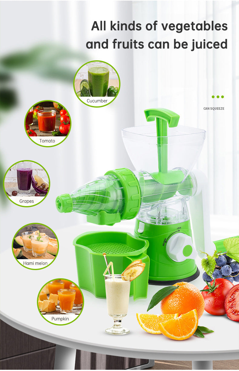 Multi Functional Manual Rotary Juicer Household Kitchen Manual Pulp Separation Juicer Small Portable Food Processor