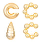 Fashionable, simple, versatile earrings with elegant hollow ear clips and atmospheric gold-plated earrings