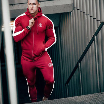 Sport Man Tracksuit Running Gym Men Set Sport Clothing Set Joggers Fitness Bodybuilding Sports Suits Mens Hoodie+Pants Suit Men