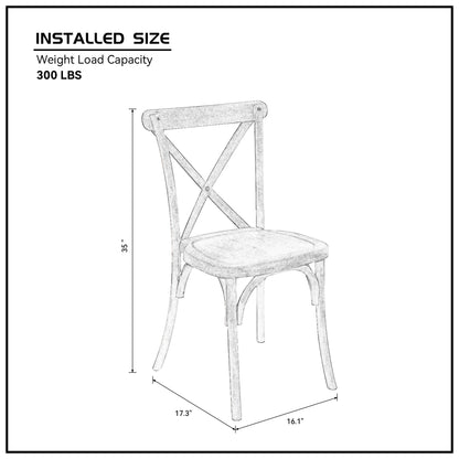 4-Pack Resin X-Back Chair, Mid Century Chair Modern Farmhouse Cross Back Chair for Kitchen ,Lime Wash