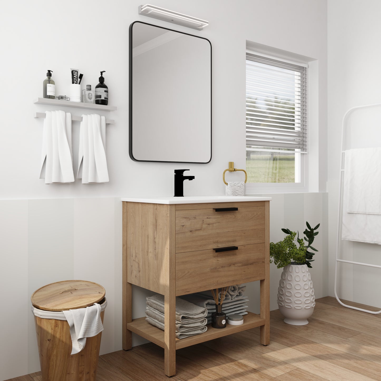 30 Inch Bathroom Vanity Plywood With 2 Drawers-BVB01030IMO-BL9075B