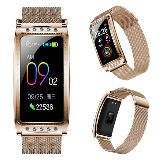 F28 Women Smart Watch For Android IOS Heart Rate Measuring Blood Pressure Monitor Women's Bracelet Waterproof Fitness Bracelet