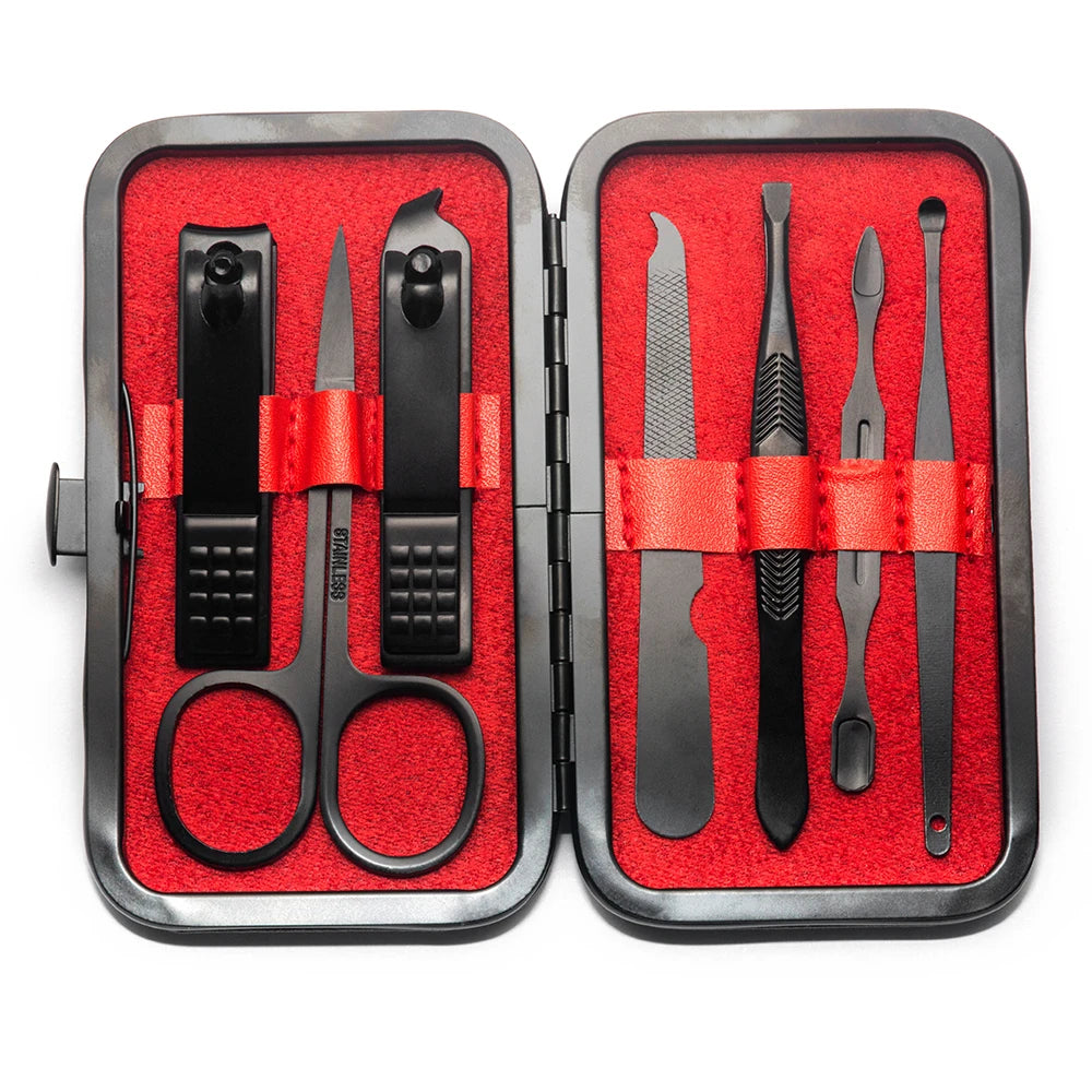 7-23 Pcs Professional Nail cutter Pedicure Scissors Set Stainless Steel Eagle Hook Portable Manicure Nail Clipper Tool Set