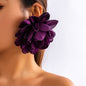 Exaggerated Fabric Design Large Flower Ear Studs