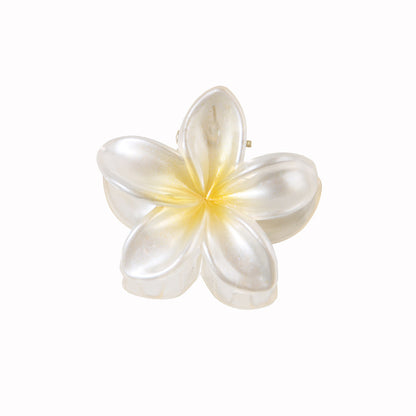 Small Size 4cm Pearlescent Flowers Barrettes Sweet Plumeria Rubra