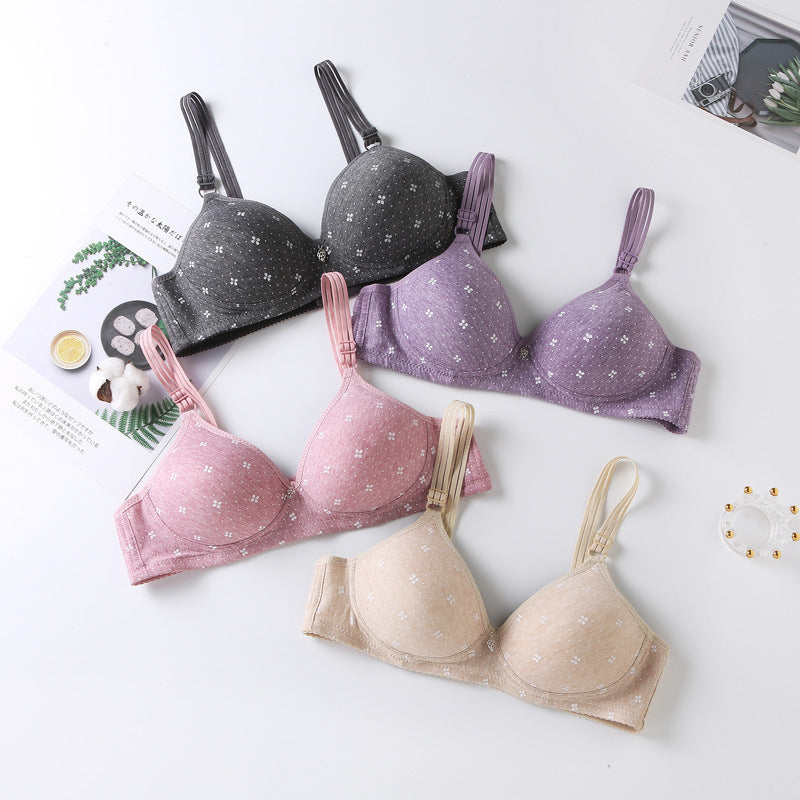 Thin Mould Cup Women's Wireless Printing Bra