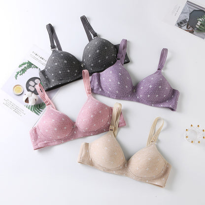 Thin Mould Cup Women's Wireless Printing Bra