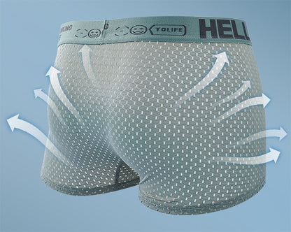 Ice Silk Mesh Boxers Cool Loose Breathable Boxers Heads