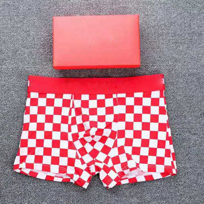 Checkered Men's Cotton Boxer Boxer Briefs