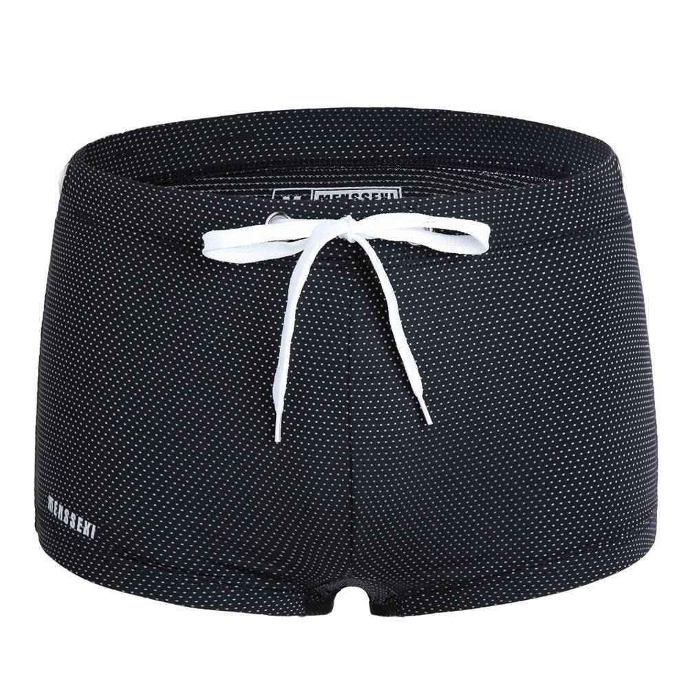 Men's Nylon Low Waist Boxer Swimming Shorts