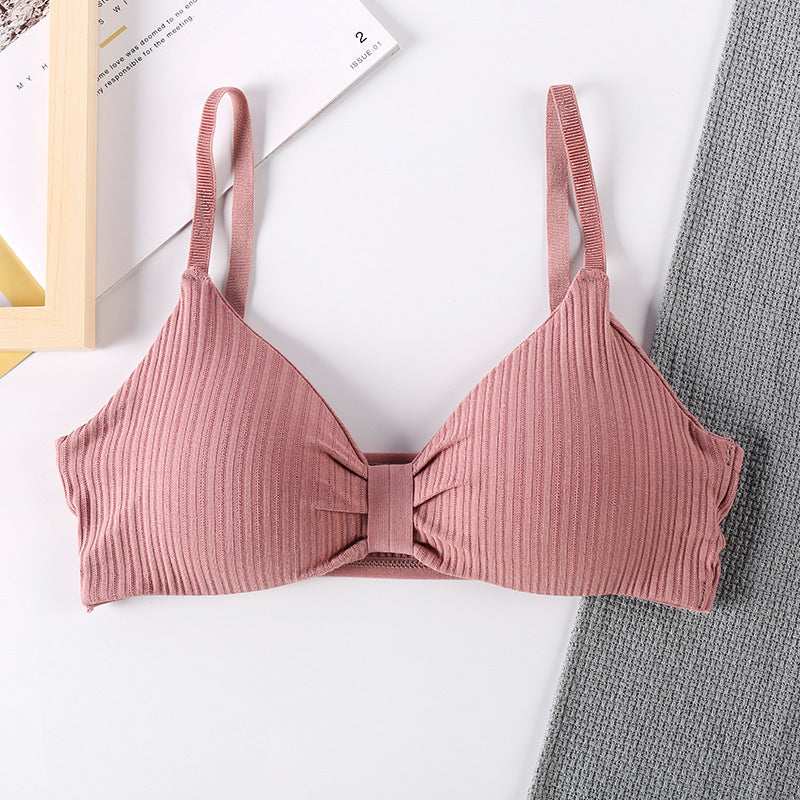 Triangle Cup Bra With Chest Pad Tube Top All-Match Underwear Women