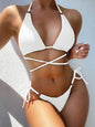 Textured Halter Neck Two-Piece Bikini Set