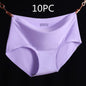 Non-Marking Underwear Women Ladies Ice Silk One-Piece Mid-Waist Large Size