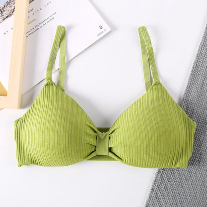 Triangle Cup Bra With Chest Pad Tube Top All-Match Underwear Women