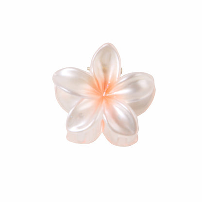 Small Size 4cm Pearlescent Flowers Barrettes Sweet Plumeria Rubra