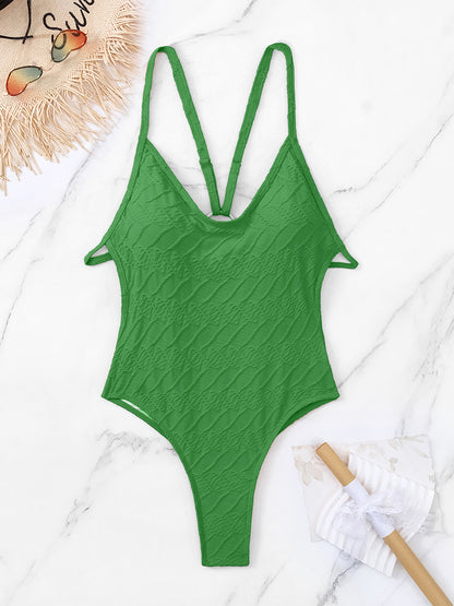 Backless Spaghetti Strap One-Piece Swimwear